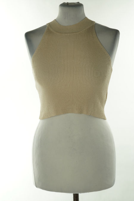 Top beżowy prążkowany