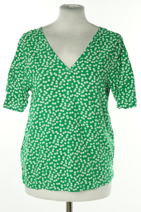 Bluzka zielona w białe kwiatki