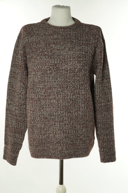 Sweter szaro-bordowy