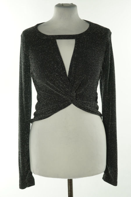 Bluzka czarna ze srebrną nitką