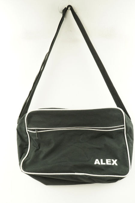 Torba czarna z białymi wstawkami