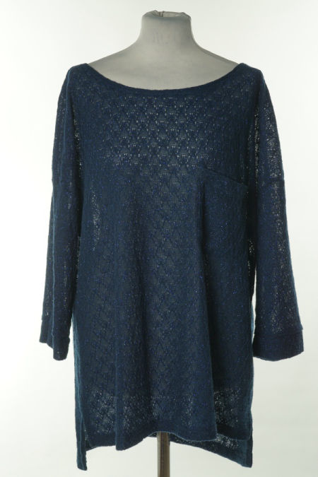 Sweter granatowy z błyszczącą nitką