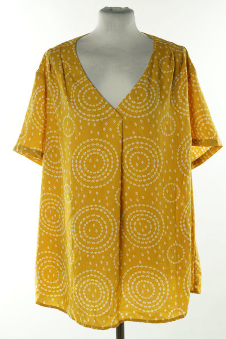 Bluzka żółta w białe wzory