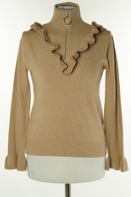 Sweter beżowy z suwakiem