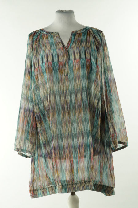 Bluzka z długim rękawem wielokolorowa siateczkowa