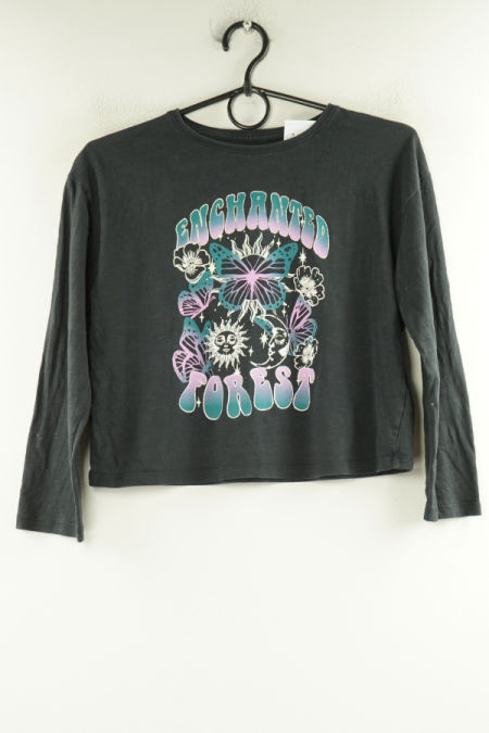 Bluzka grafitowa z nadrukiem i napisem