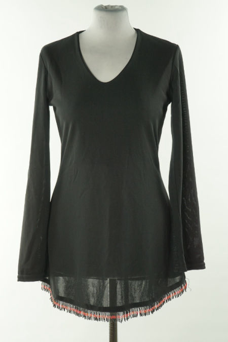 Sukienka czarna z frędzlami