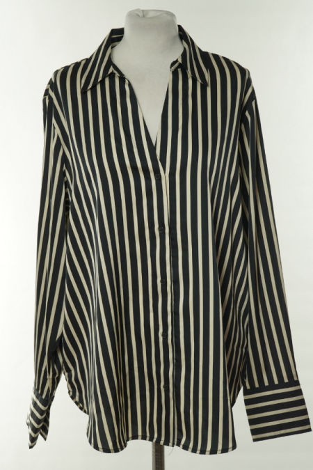 Koszula w paski biało czarne   H&M