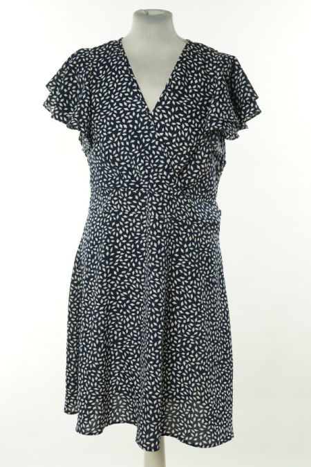 Sukienka granatowa we wzory geometryczne