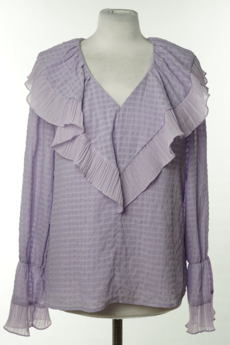 Bluzka liliowa z falbaną
