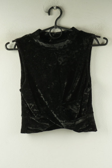 Top czarny welurowy