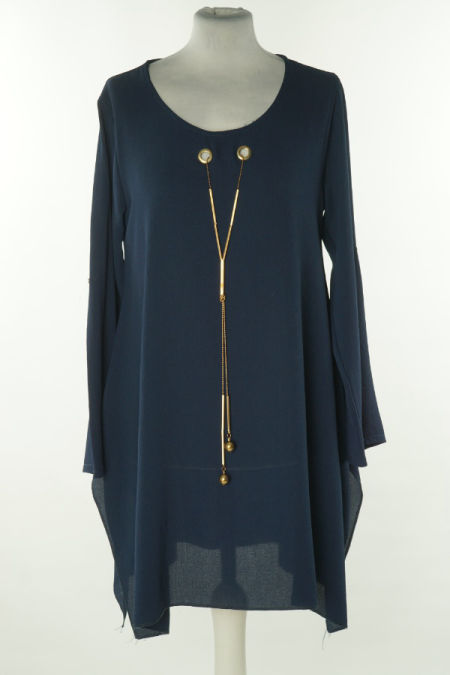 Tunika granatowa z łańcuszkiem