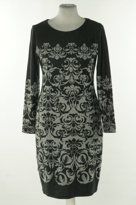 Sukienka ciemnoszara wzorzysta