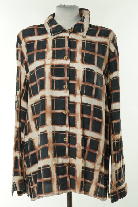 Koszula beżowo-czarna w kwadraty