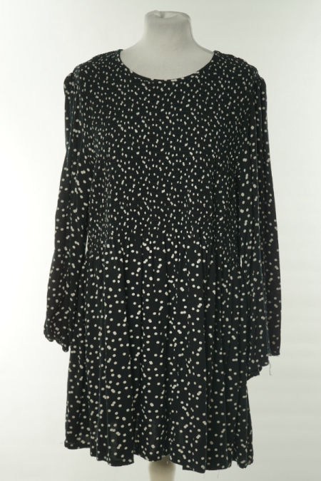 Tunika czarna w białe kropki (100% Wiskoza)