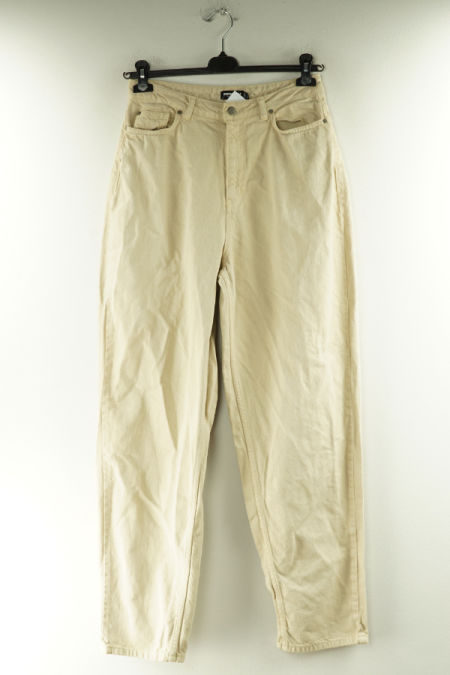 Spodnie jeansowe beżowe z wysokim stanem