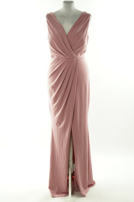 Sukienka długa różowa brudny róż