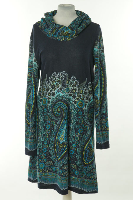 Sukienka granatowa wzorzysta