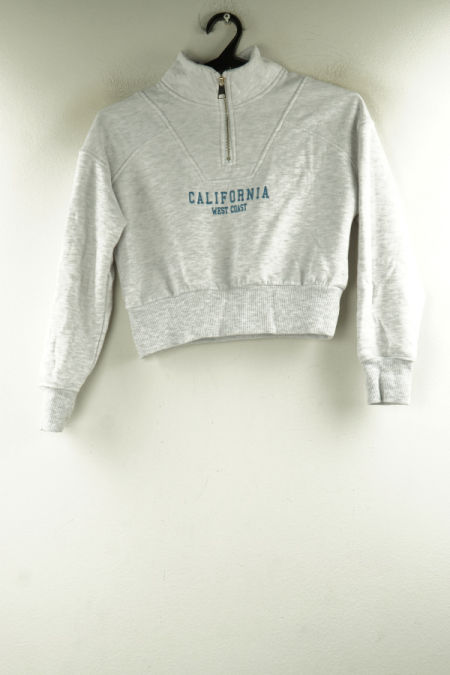 Bluza szara z niebieskim napisem