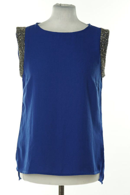 Bluzka kobaltowa ze zdobieniem