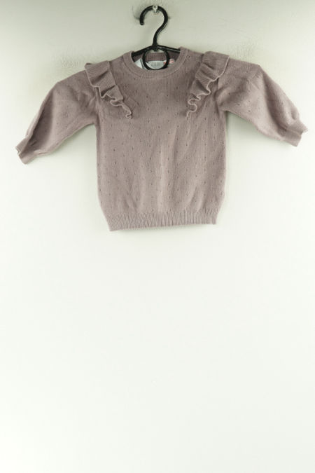 Sweter wrzosowy z falbanami