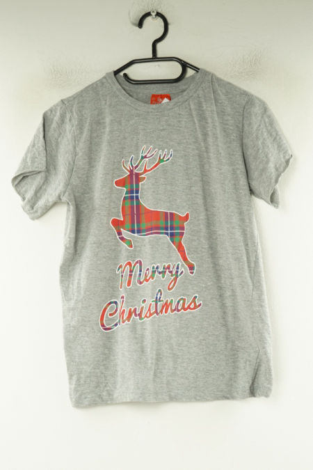 Bluzka piżamowa szara z motywem świątecznym