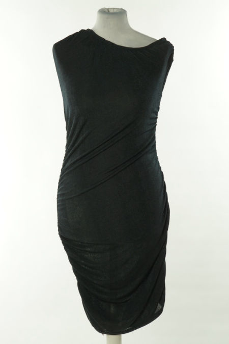 Sukienka czarna drapowana połyskująca