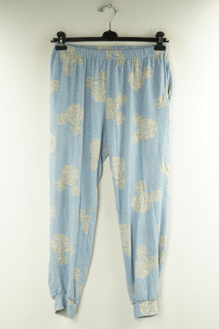 Spodnie niebieskie welurowe w kwiaty