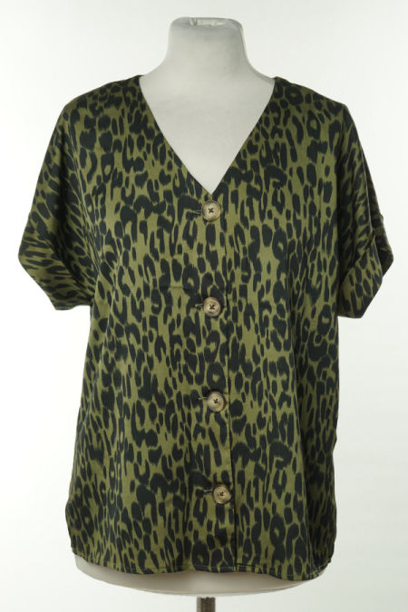 Koszula zielona w czarne cętki