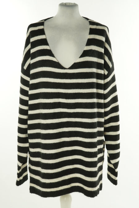 Sweter czarno biały w paski, H&M
