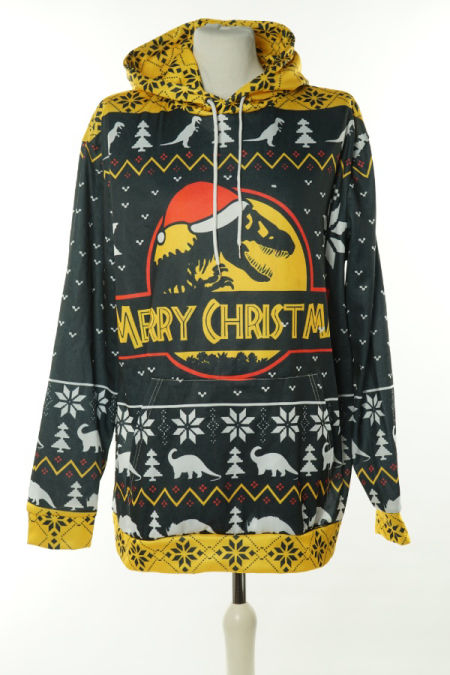 Bluza czarna świąteczna z kapturem