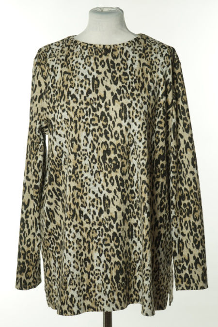 Bluzka beżowa w czarne cętki