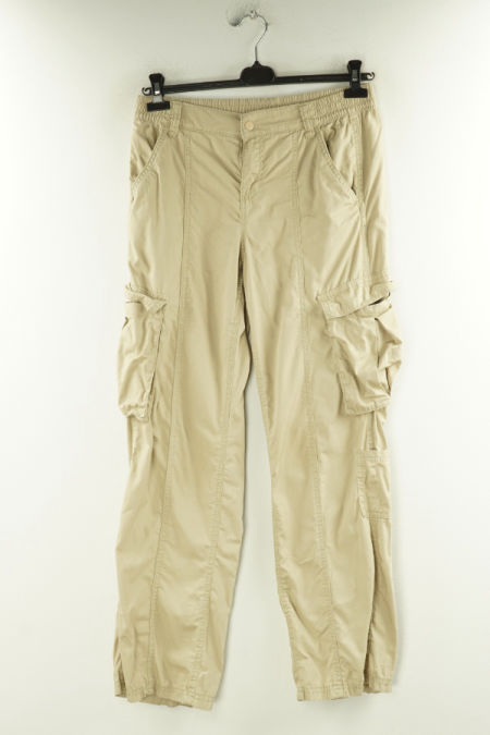 Spodnie jeansowe beżowe z dużymi kieszeniami