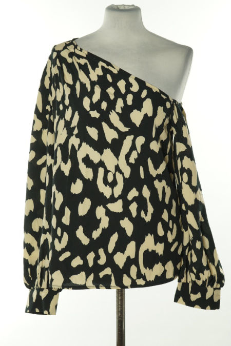 Bluzka czarno-beżowa