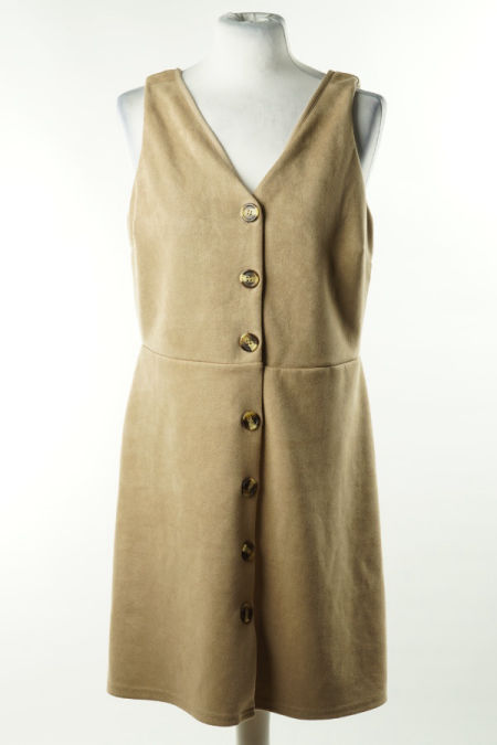 Sukienka zamszowa beżowa, NEW LOOK