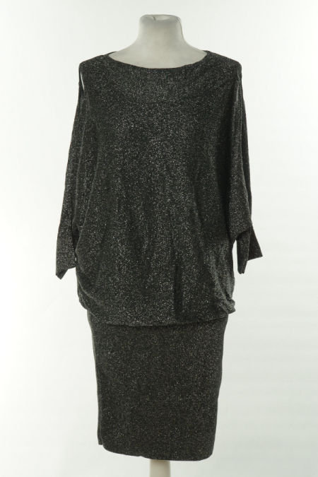 Sukienka czarna ze srebrną nitką