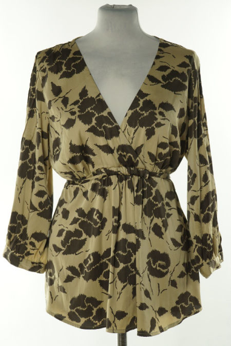 Bluzka beżowo-brązowa