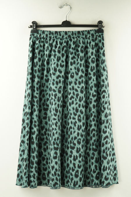 Spódnica zielona w czarne cętki