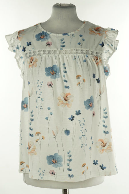 Koszulka biała w kwiaty