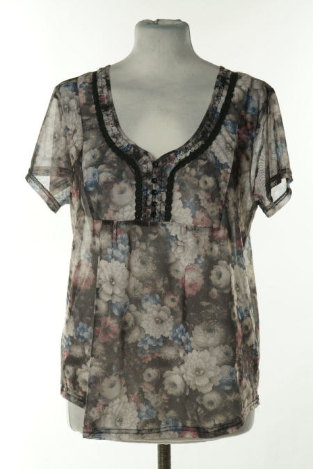 Bluzka szara kwiecista