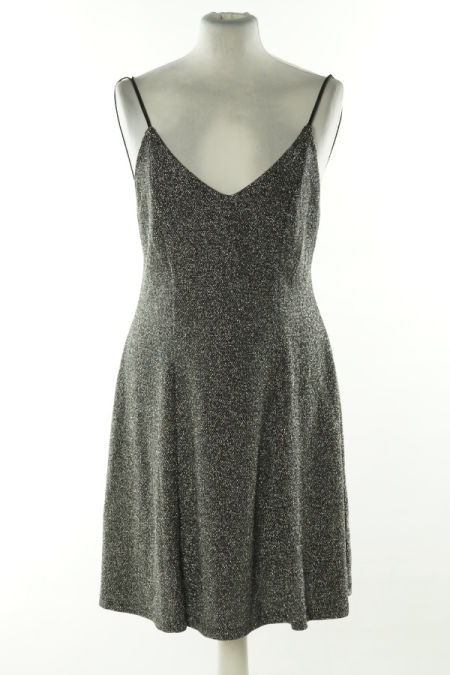 Sukienka srebrna połyskująca na cienkich ramiączkach, H&M