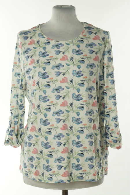 Koszulka biała w niebieskie kwiatki