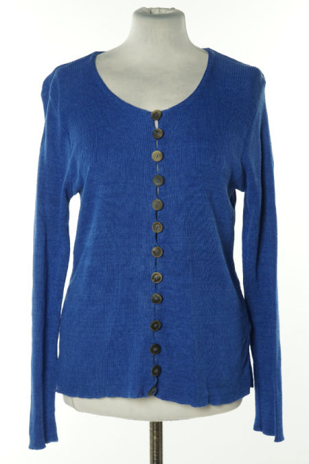 Kardigan niebieski sweterkowy lniany