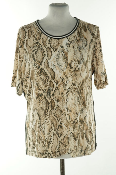 Koszulka beżowa wzorzysta