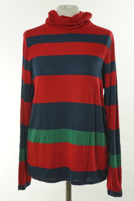 Bluzka sweterkowa czerwono granatowa w paski