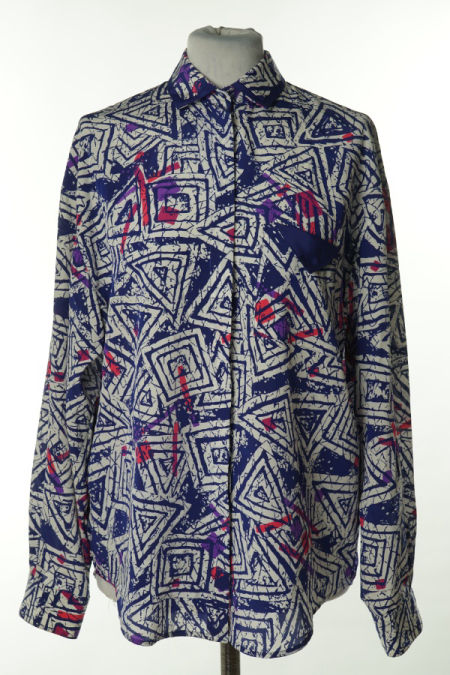 Koszula biało-niebieska wzorzysta