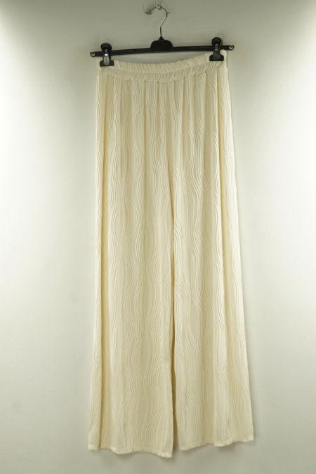 Spodnie materiałowe beżowe z szeroką nogawką