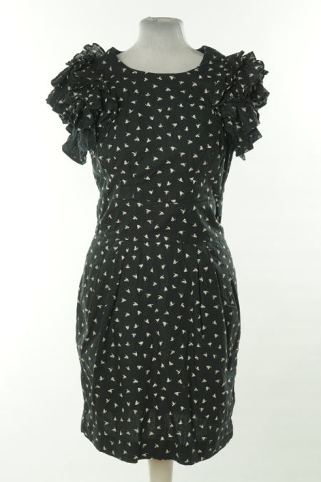 Sukienka czarna w białe wzory