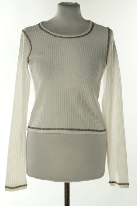 Top biały prążkowany