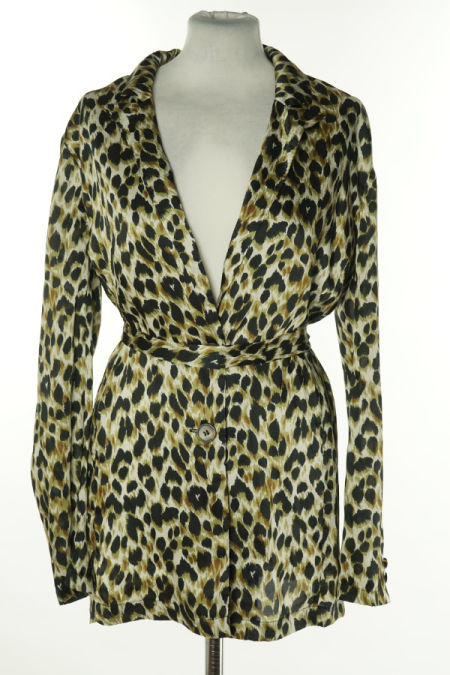 Koszula szara w zielono-czarne cętki